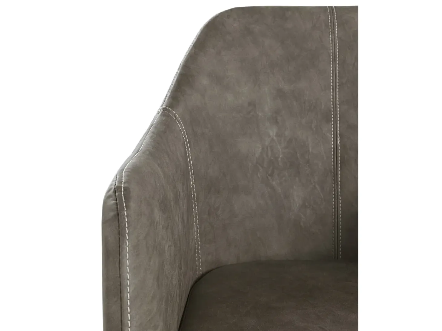 Sillón tapizado color topo patas metálicas negras