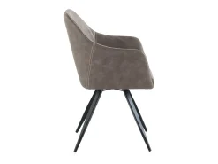 Sillón tapizado color topo patas metálicas negras