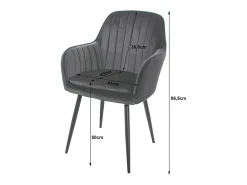 Sillón Valora LUGO de terciopelo negro con diseño ergonómico para sala de estar