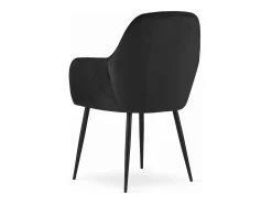 Sillón Valora LUGO de terciopelo negro con diseño ergonómico para sala de estar