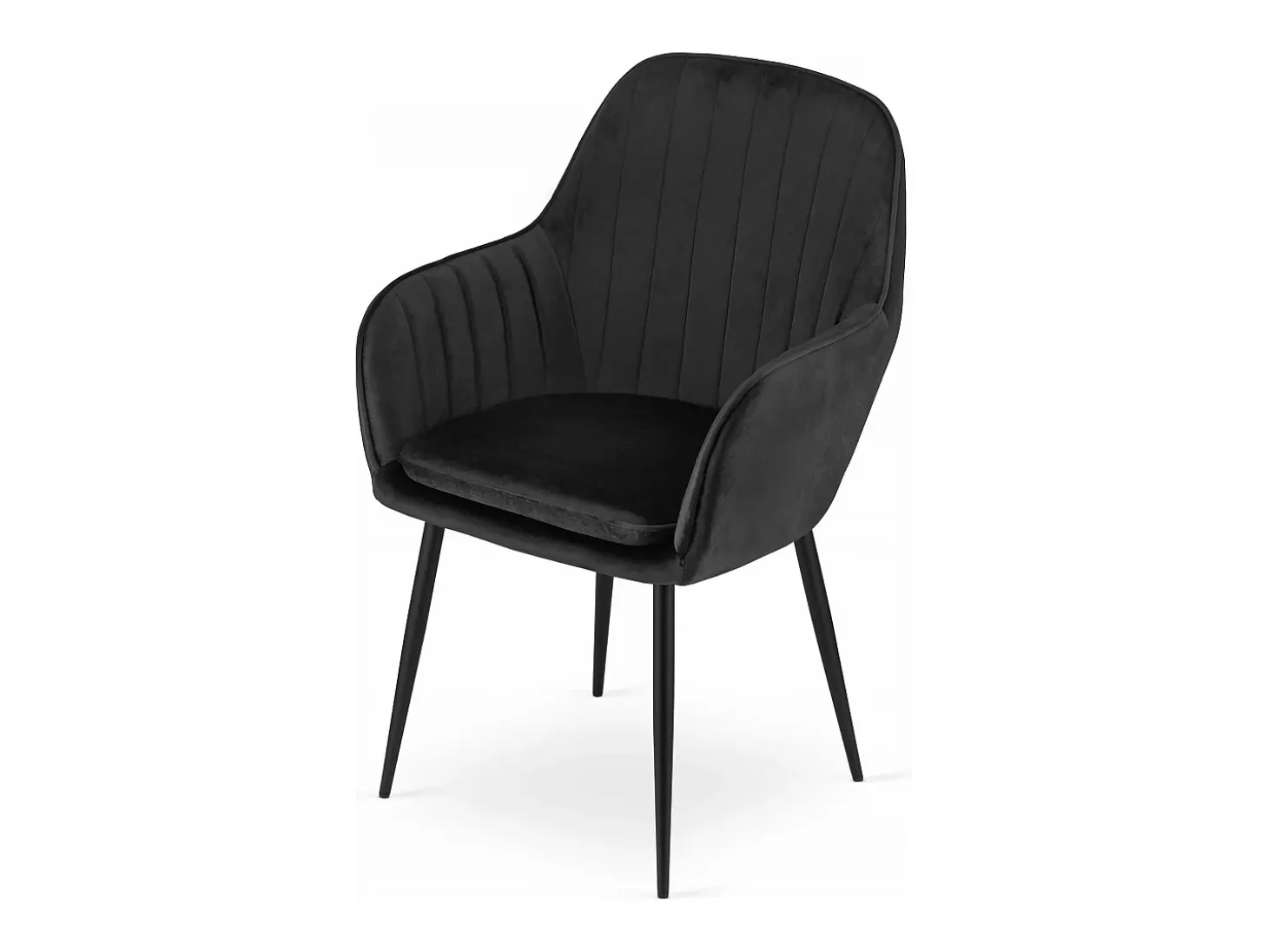 Sillón Valora LUGO de terciopelo negro con diseño ergonómico para sala de estar