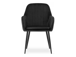 Sillón Valora LUGO de terciopelo negro con diseño ergonómico para sala de estar