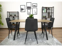 Sillón Valora PYRA de terciopelo negro, diseño moderno para sala de estar (x4)