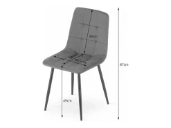 Sillón Valora PYRA de terciopelo negro, diseño moderno para sala de estar (x4)