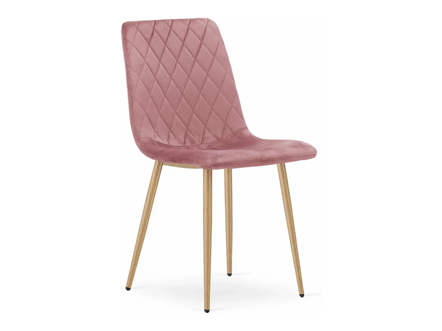 Sillón Valora TURIN de terciopelo rosa con patas de madera para salón (x4)