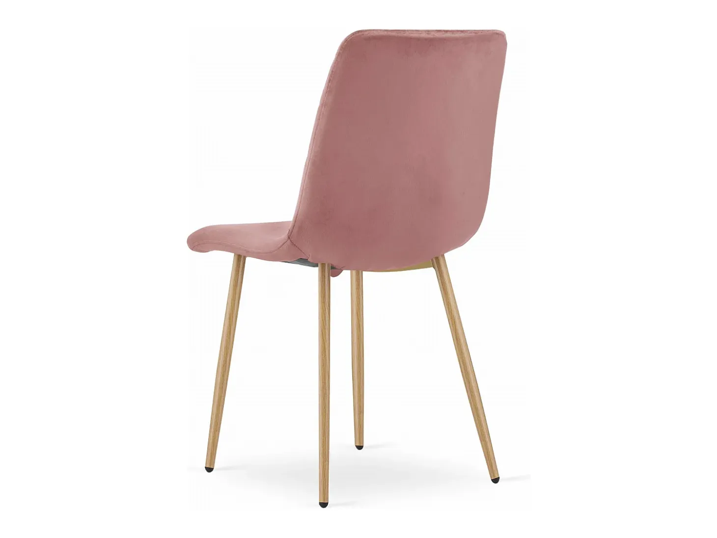 Sillón Valora TURIN de terciopelo rosa con patas de madera para salón (x4)