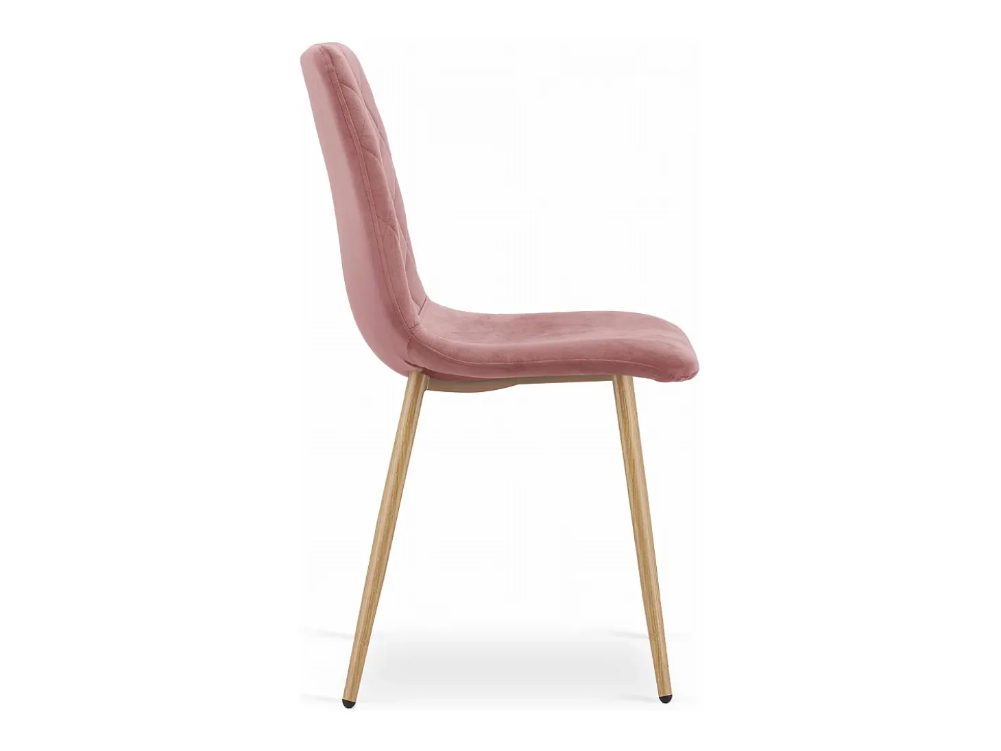 Sillón Valora TURIN de terciopelo rosa con patas de madera para salón (x4)