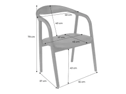 Sillones de madera de hevea y polipiel, set de 2 nogal