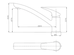 Silo mezclador para fregadero estilo acero inoxidable Essebagno
