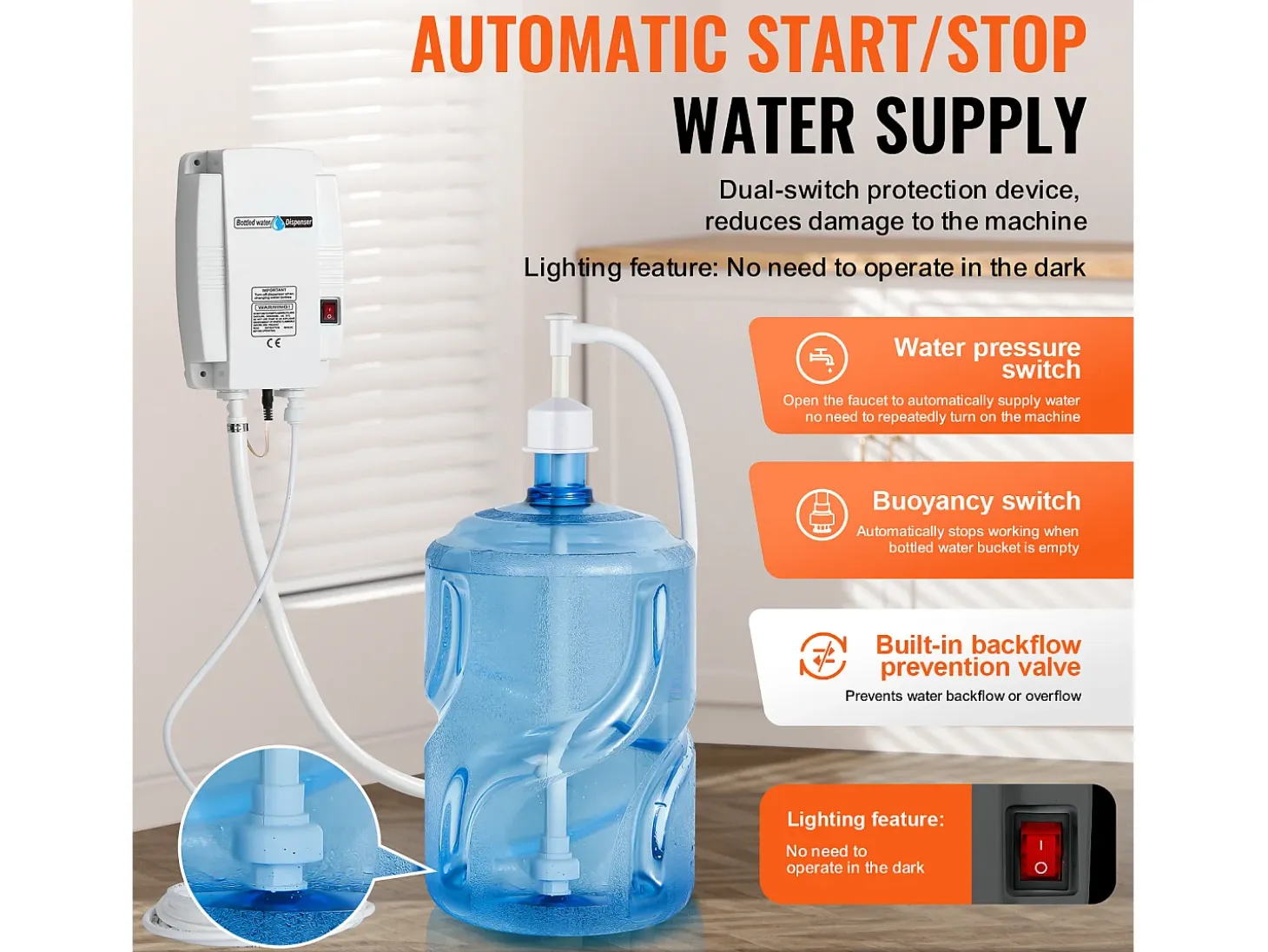 Sistema de Bomba de Distribución de Agua SucceBuy 3,78 L/min, Bomba de Distribución de Agua 40PSI