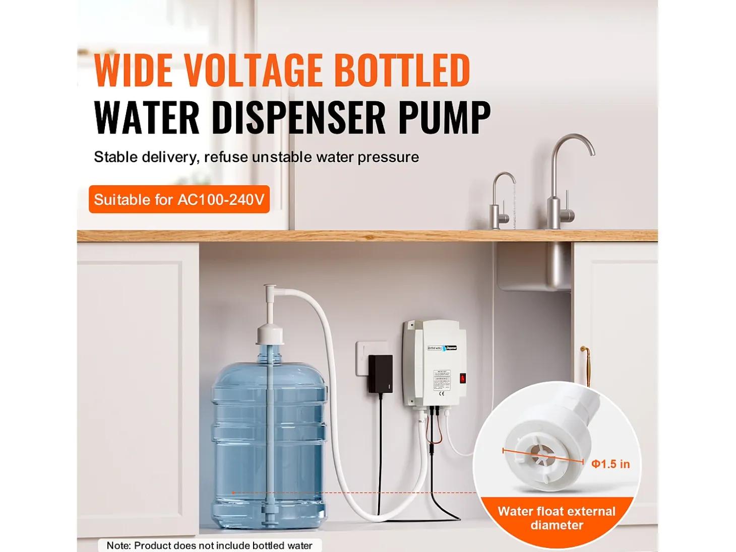 Sistema de Bomba de Distribución de Agua SucceBuy 3,78 L/min, Bomba de Distribución de Agua 40PSI