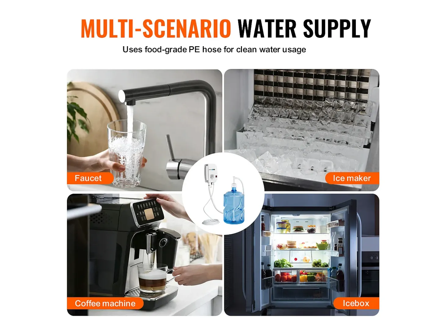 Sistema de Bomba de Distribución de Agua SucceBuy 3,78 L/min, Bomba de Distribución de Agua 40PSI