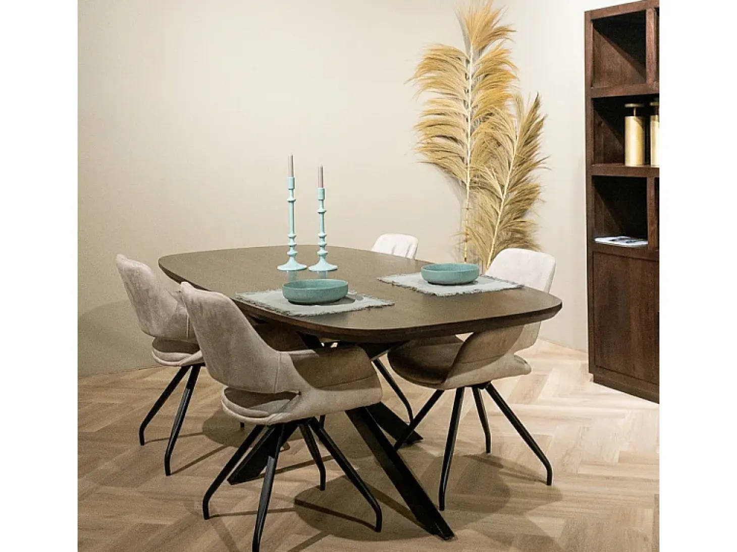 SKAGEN-Mesa de comedor 10 personas de 230 cm madera marrón