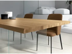 Snooker - Mesa extensible (160/240 x 90 cm) en chapa de roble marrón