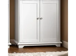 SoBuy Aparador Alto de Cocina con 4 Puertas y 2 Cajones Blanco