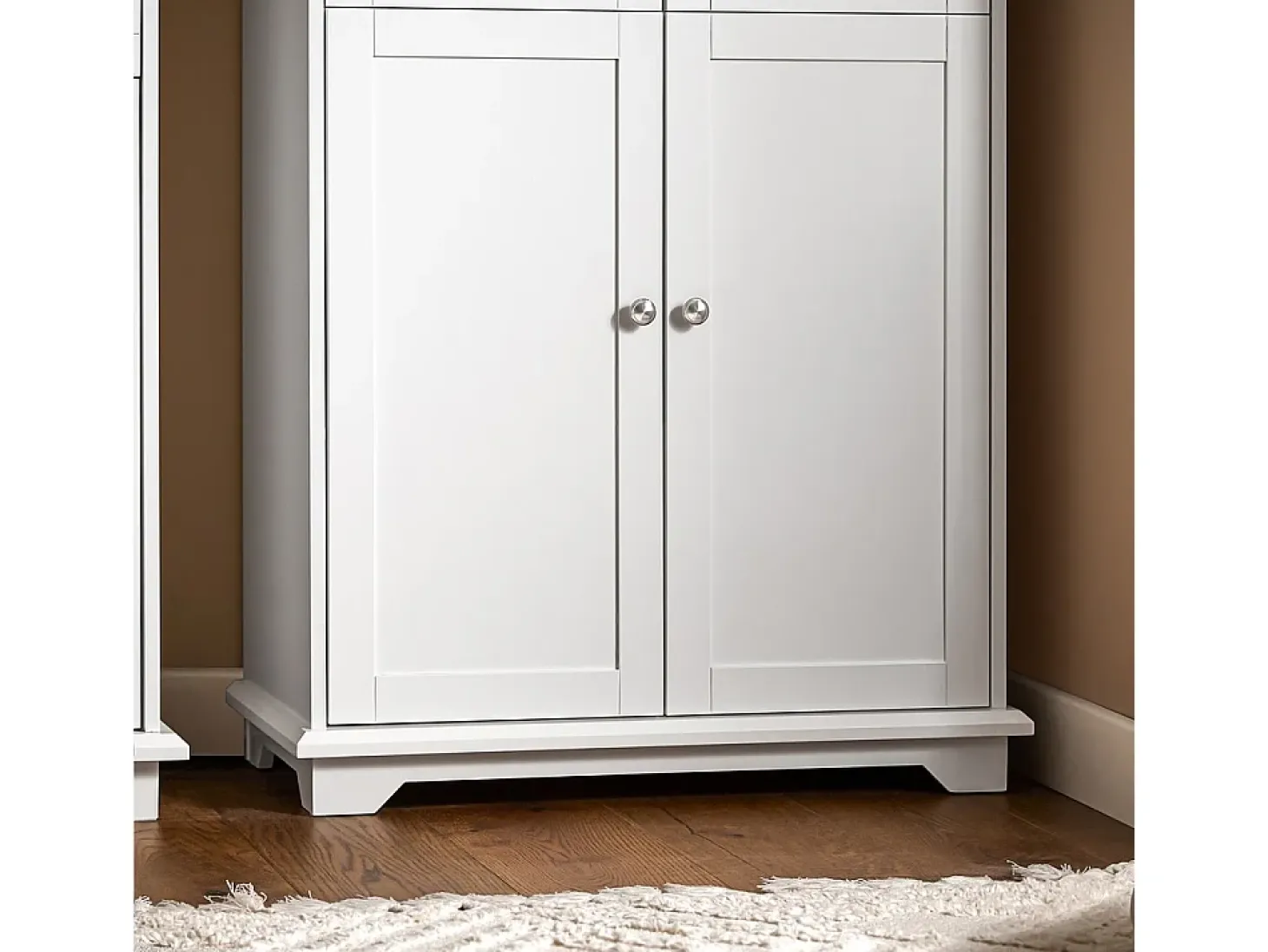 SoBuy Aparador Alto de Cocina con 4 Puertas y 2 Cajones Blanco