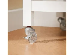 SoBuy Carrito de Cocina con Ruedas, Encimera de Acero Inoxidable, Estantes, en Blanco