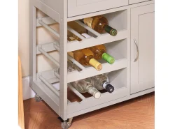 SoBuy FKW45-KA - Carro de cocina con cajón, puertas y portabotellas L67cm x A37,5cm x ...