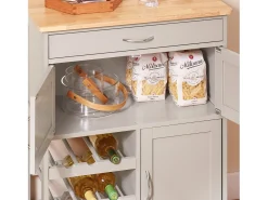 SoBuy FKW45-KA - Carro de cocina con cajón, puertas y portabotellas L67cm x A37,5cm x ...