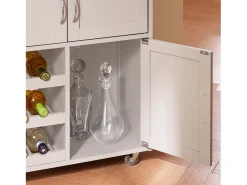 SoBuy FKW45-KA - Carro de cocina con cajón, puertas y portabotellas L67cm x A37,5cm x ...