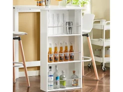 SoBuy Mesa Alta de Cocina Blanca para Espacios Pequeños