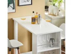 SoBuy Mesa Alta de Cocina Blanca para Espacios Pequeños