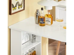 SoBuy Mesa Alta de Cocina Blanca para Espacios Pequeños