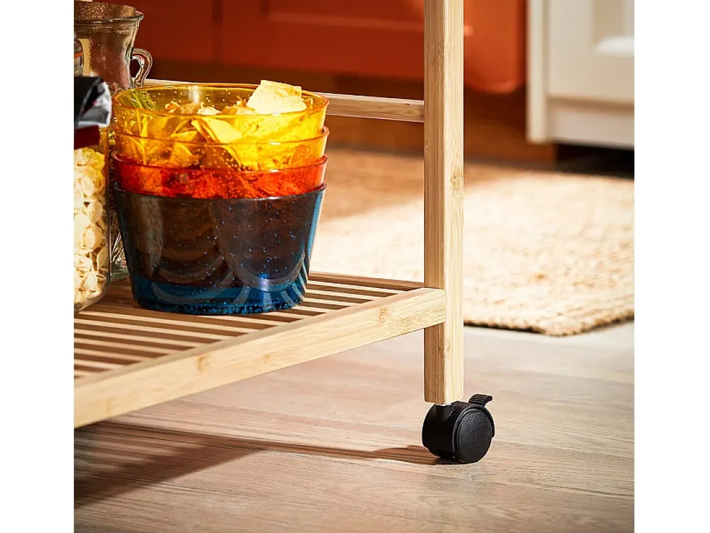SoBuy SVW24-N Carrito Múltiuso para Cocina con 3 Estantes y 1 Tablero de Cristal 65 x 35 x 80 cm