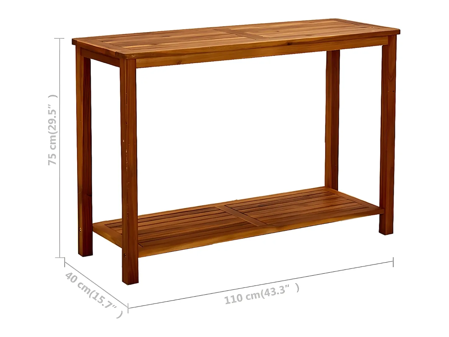 Sophie-Mariane Mesa consola de jardín madera maciza de acacia 110x40x75 cm