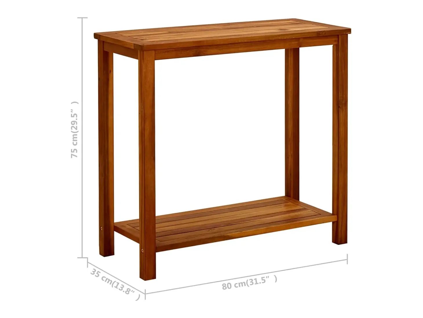 Sophie-Mariane Mesa consola de jardín madera maciza de acacia 80x35x75 cm