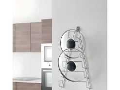 Soporte para tapas 6 compartimentos MANGO Metaltex Gris 23x7x42 cm Polytherm® Metallic