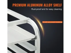 Soporte SucceBuy para Pan Comercial para 20 Hojas, Parrillas de Cocina de Aluminio con Ruedas de Freno