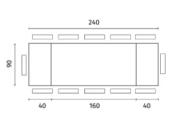Spike - Mesa extensible (160/240 x 90 cm) en fresno negro