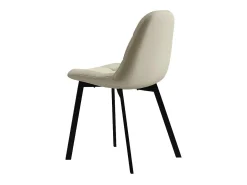 STELLIA-Silla de terciopelo beige y metal negro (x2)