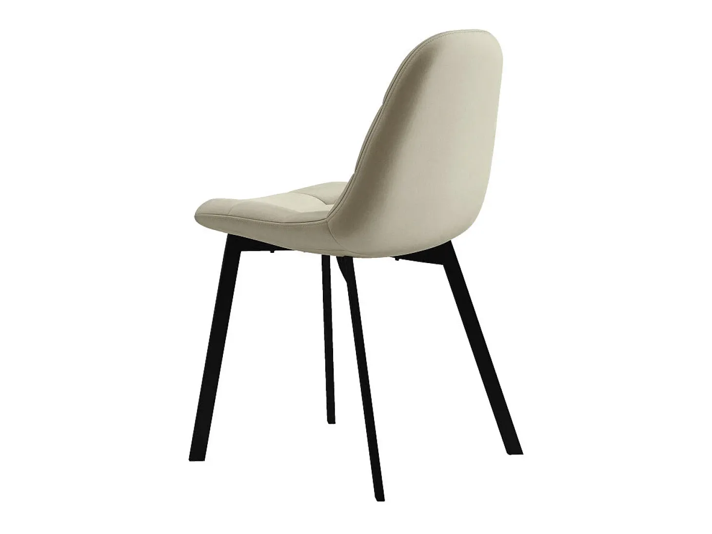 STELLIA-Silla de terciopelo beige y metal negro (x2)