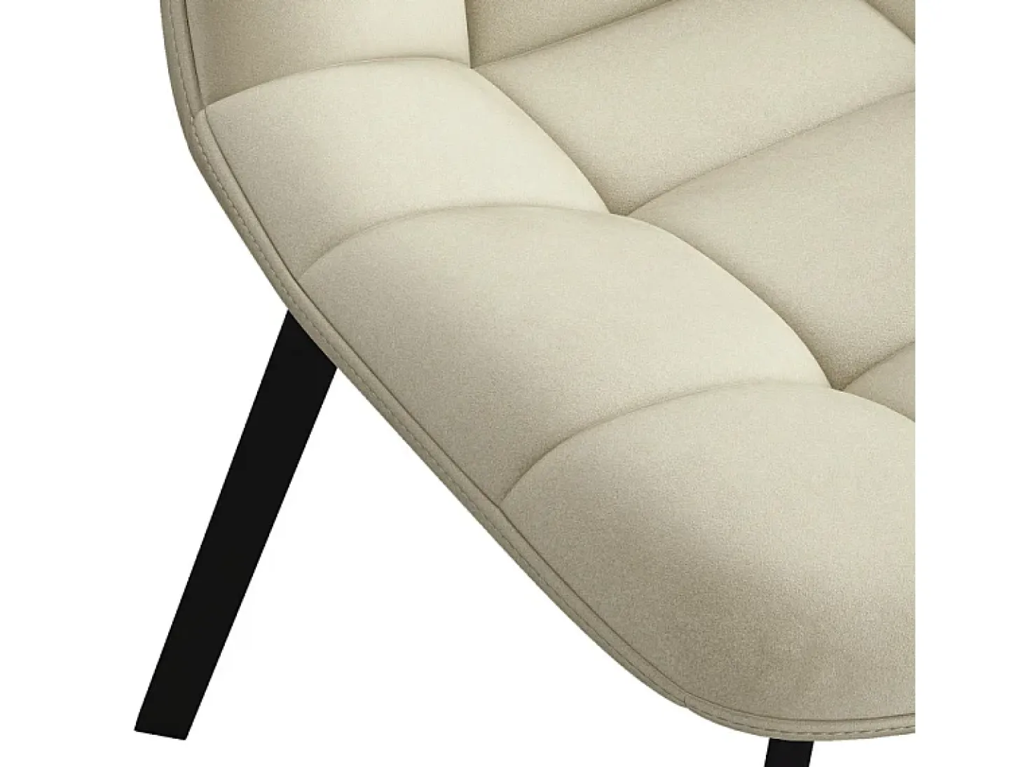 STELLIA-Silla de terciopelo beige y metal negro (x2)