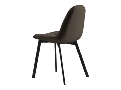 STELLIA-Silla de terciopelo marrone y metal negro (x4)
