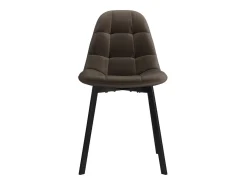 STELLIA-Silla de terciopelo marrone y metal negro (x2)