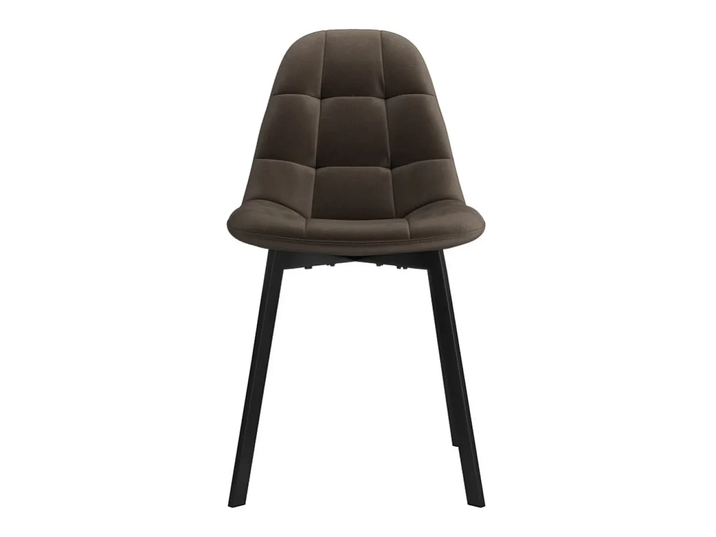 STELLIA-Silla de terciopelo marrone y metal negro (x2)