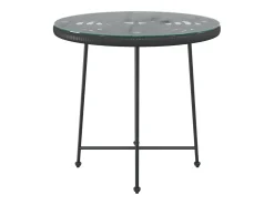 Suffolk Mesa de comedor de vidrio templado y acero negro 80 cm