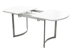 Tabla de comedor extensible de 4 a 6 personas - MDF White Lacqueed - Máx 60 kg de carga - 140/180x80x75cm