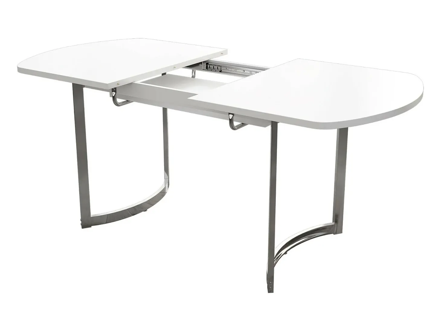 Tabla de comedor extensible de 4 a 6 personas - MDF White Lacqueed - Máx 60 kg de carga - 140/180x80x75cm