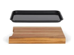 Tabla de cortar de madera de acacia FSC - 36,5 x 27,5 cm - Bandeja de goteo extraíble