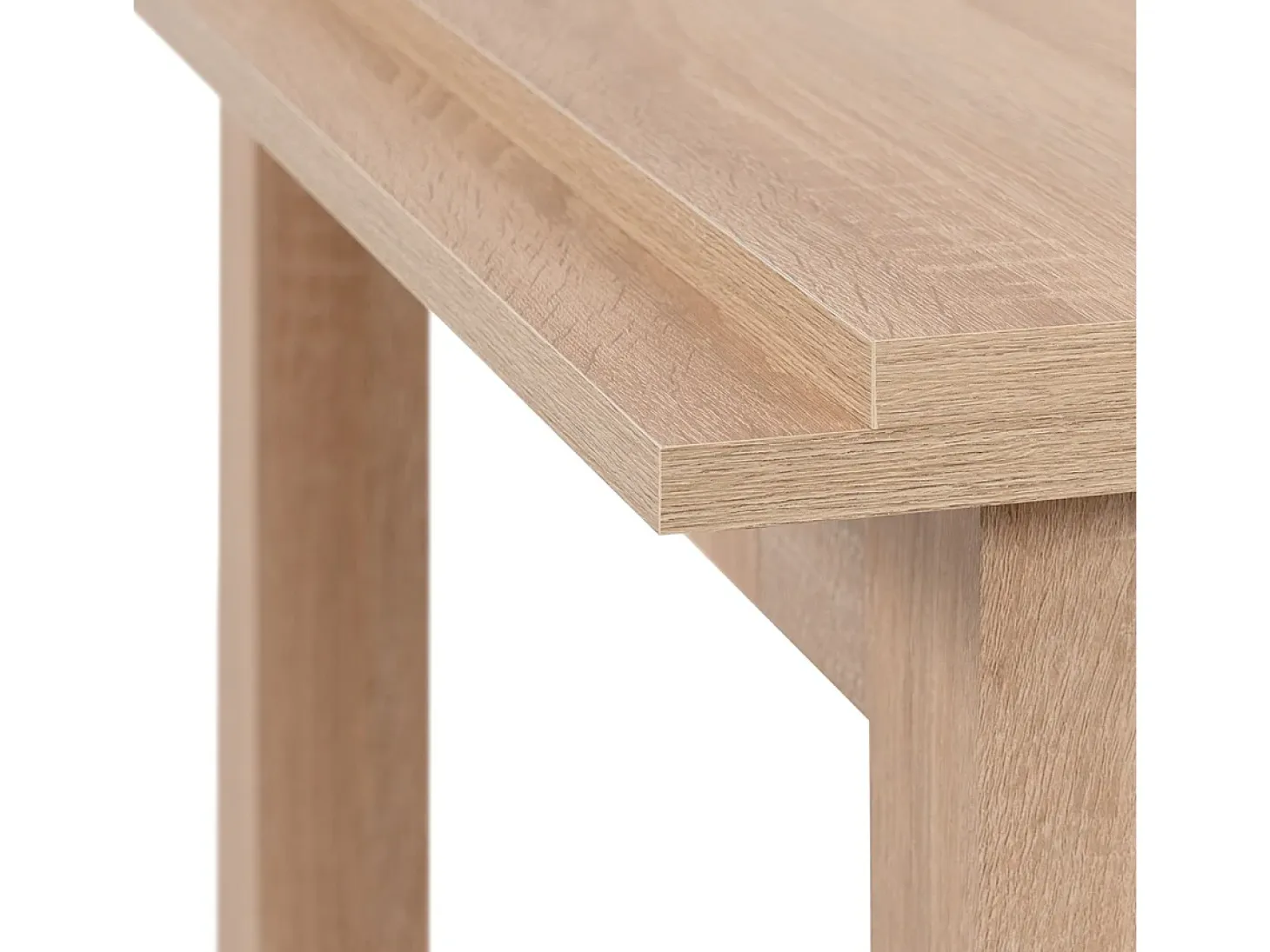 Table à manger extensible 6 à 8 personnes effet chêne 120/200 cm - Louca