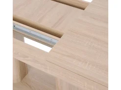 Table a manger extensible - Décor chene artisan - L140/220 x P 90 x H 80 cm