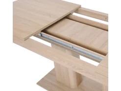 Table a manger extensible - Décor chene artisan - L140/220 x P 90 x H 80 cm
