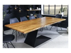 Table ARKAYA – Rectangular 200 cm – Madera maciza y metal – Estilo industrial