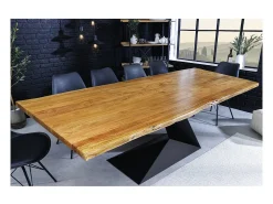 Table ARKAYA – Rectangular 200 cm – Madera maciza y metal – Estilo industrial