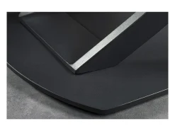 Table ATONIA – Oval extensible 130 a 190 cm – Tablero de cerámica efecto mármol antracita – Patas de metal – Estilo moderno