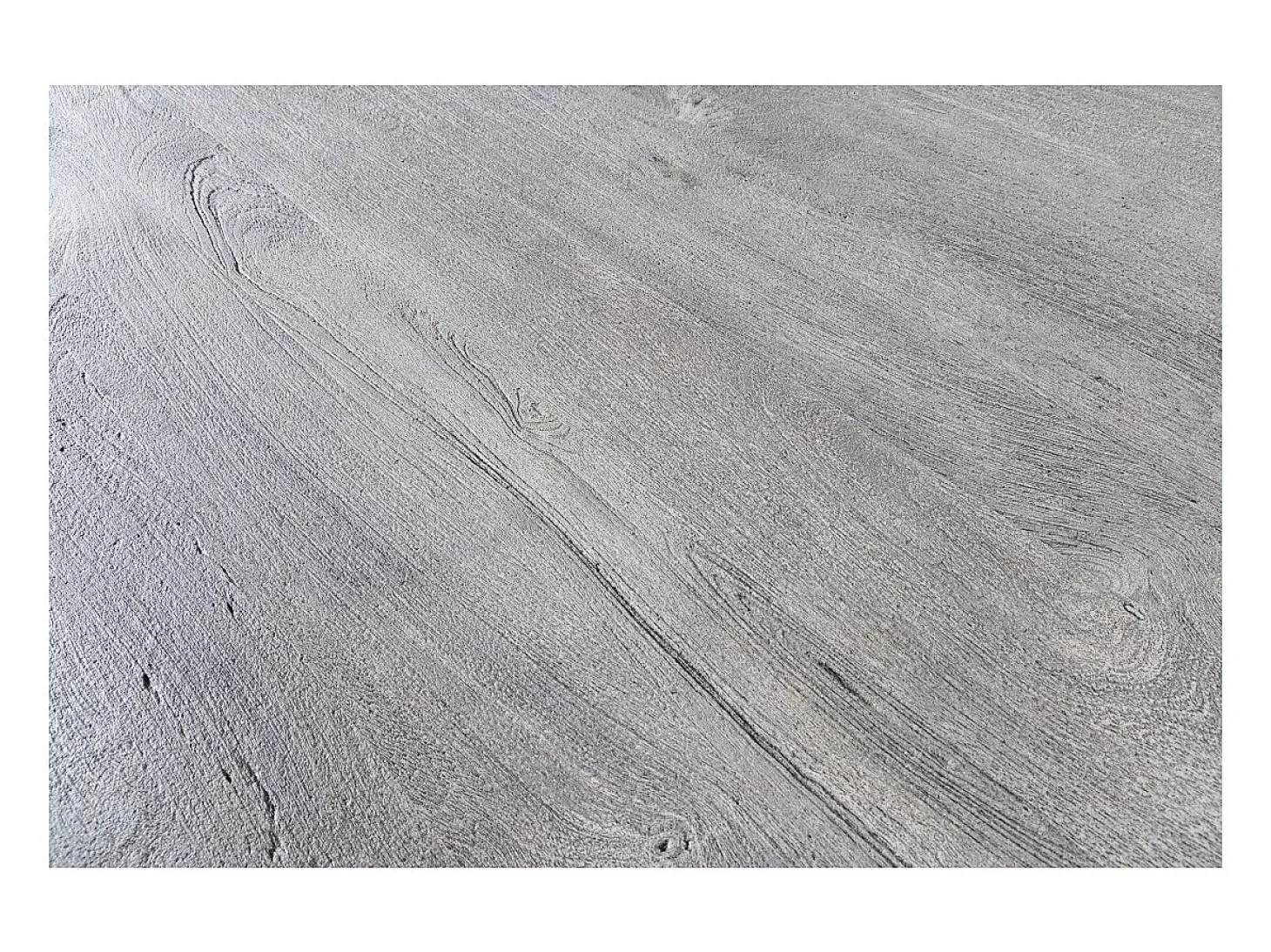 Table SILVA - Madera de mango gris y metal negro - 80 cm - Forma redonda - Estilo contemporáneo